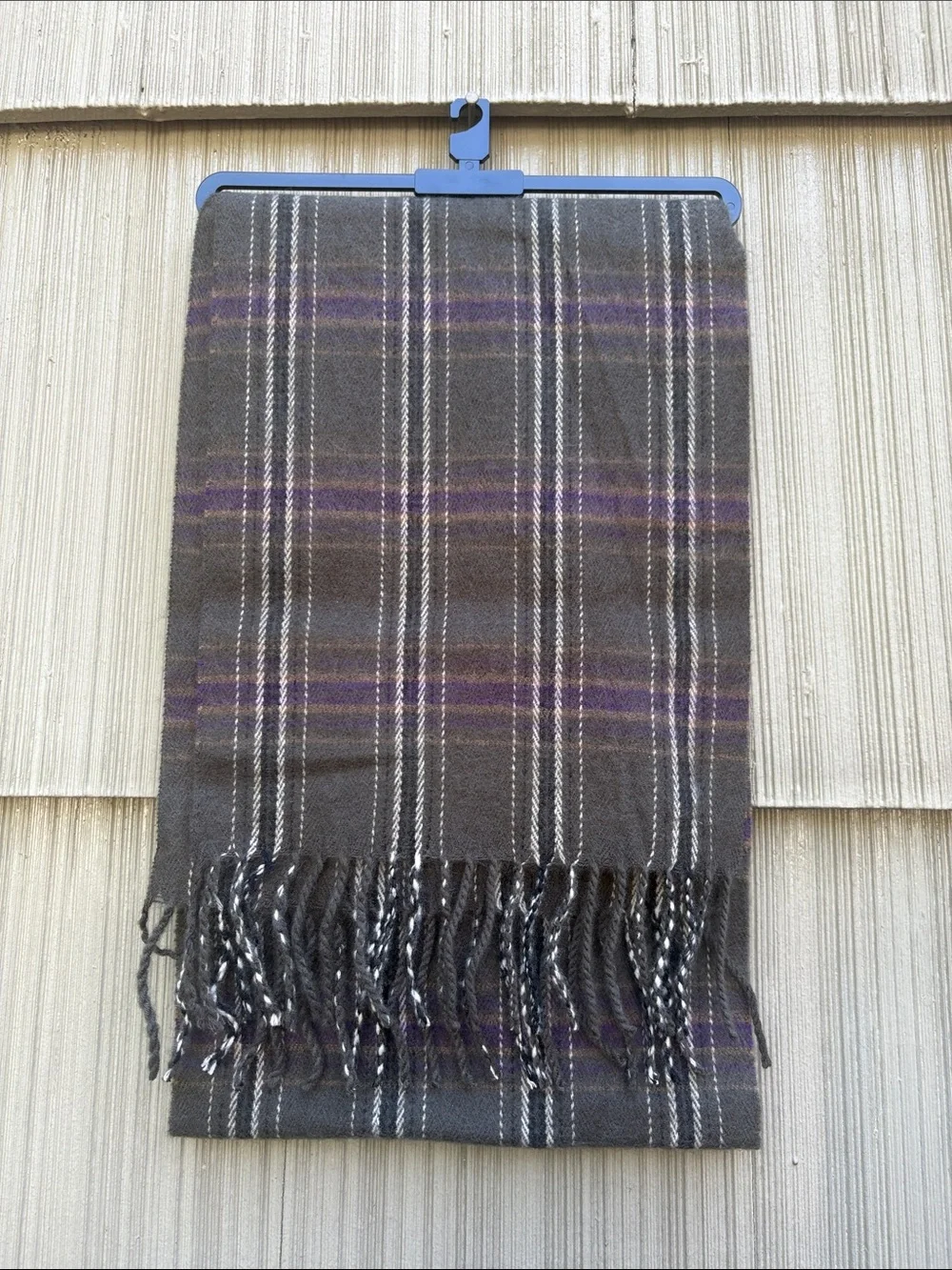 Route 66 Olive Scottish Tartan Knit Scarf with Purple Accent CV